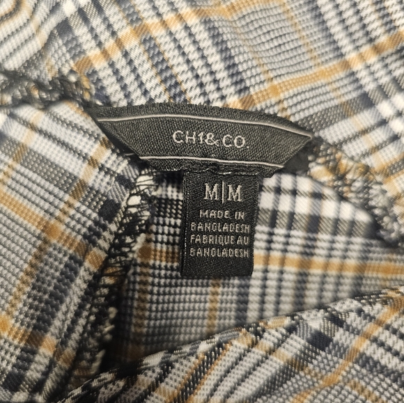 Stylish Slacks Black a Yellow Plaid - Picture 3 of 3